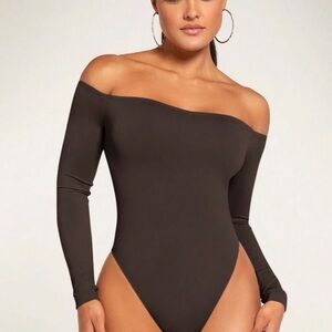 Chic Off-Shoulder Brown One-Piece